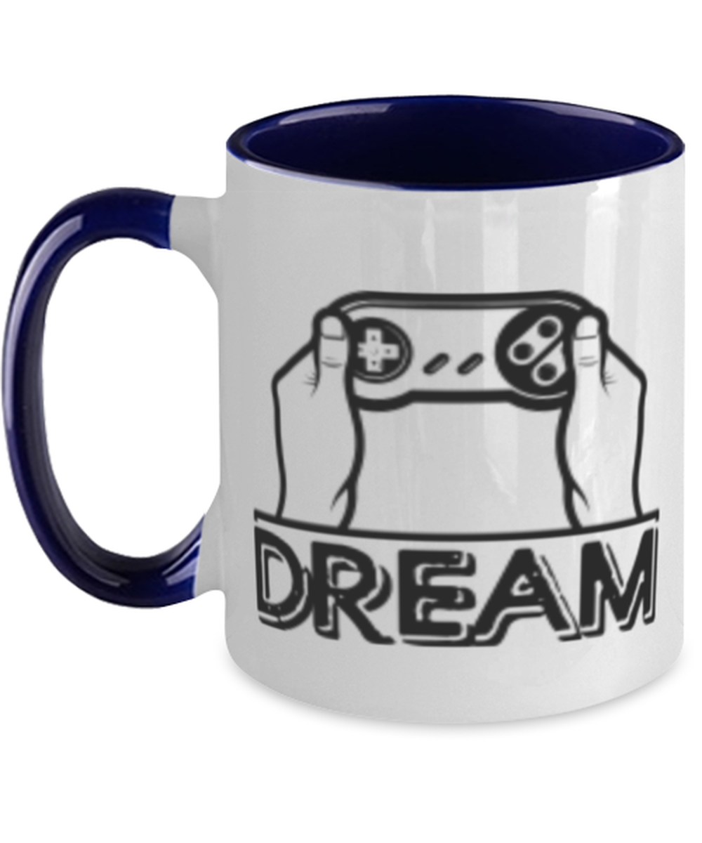 dream gaming, navy Two Tone Coffee Mug. Model 60089