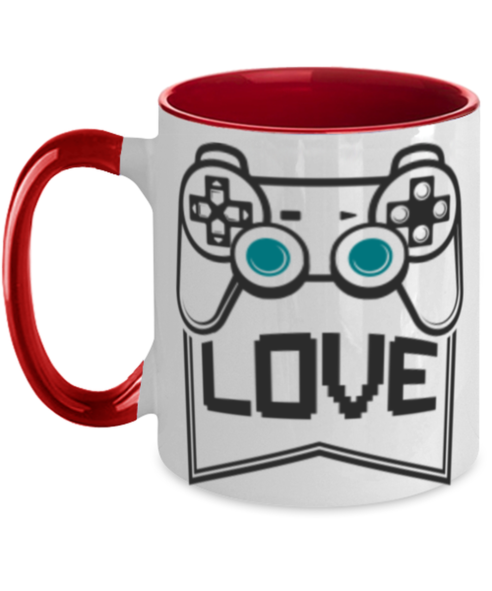 Gamer ON, red Two Tone Coffee Mug. Model 60089