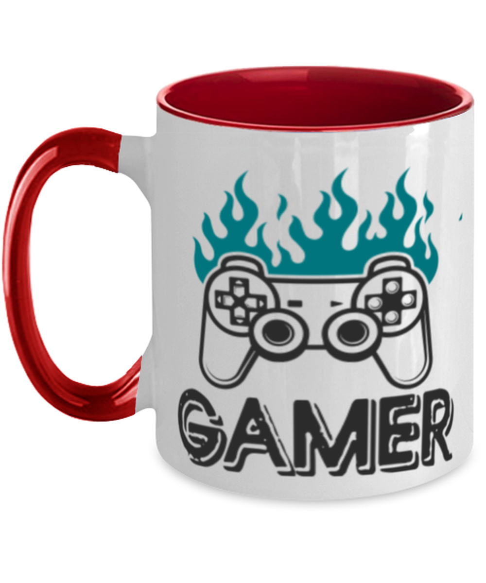 gamer, red Two Tone Coffee Mug. Model 60089