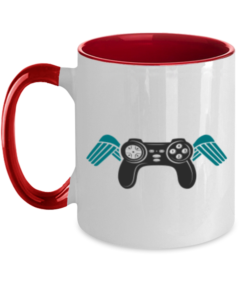 just gaming, red Two Tone Coffee Mug. Model 60089