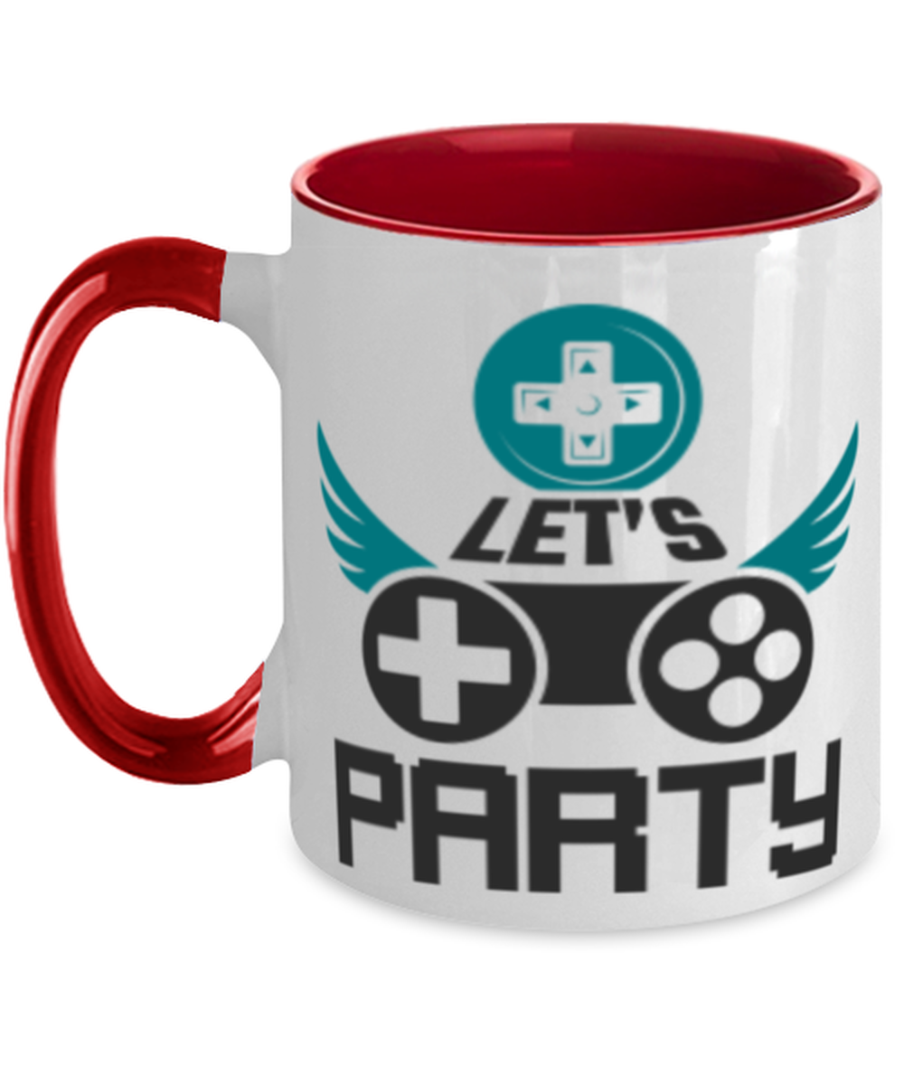 lets party, red Two Tone Coffee Mug. Model 60089