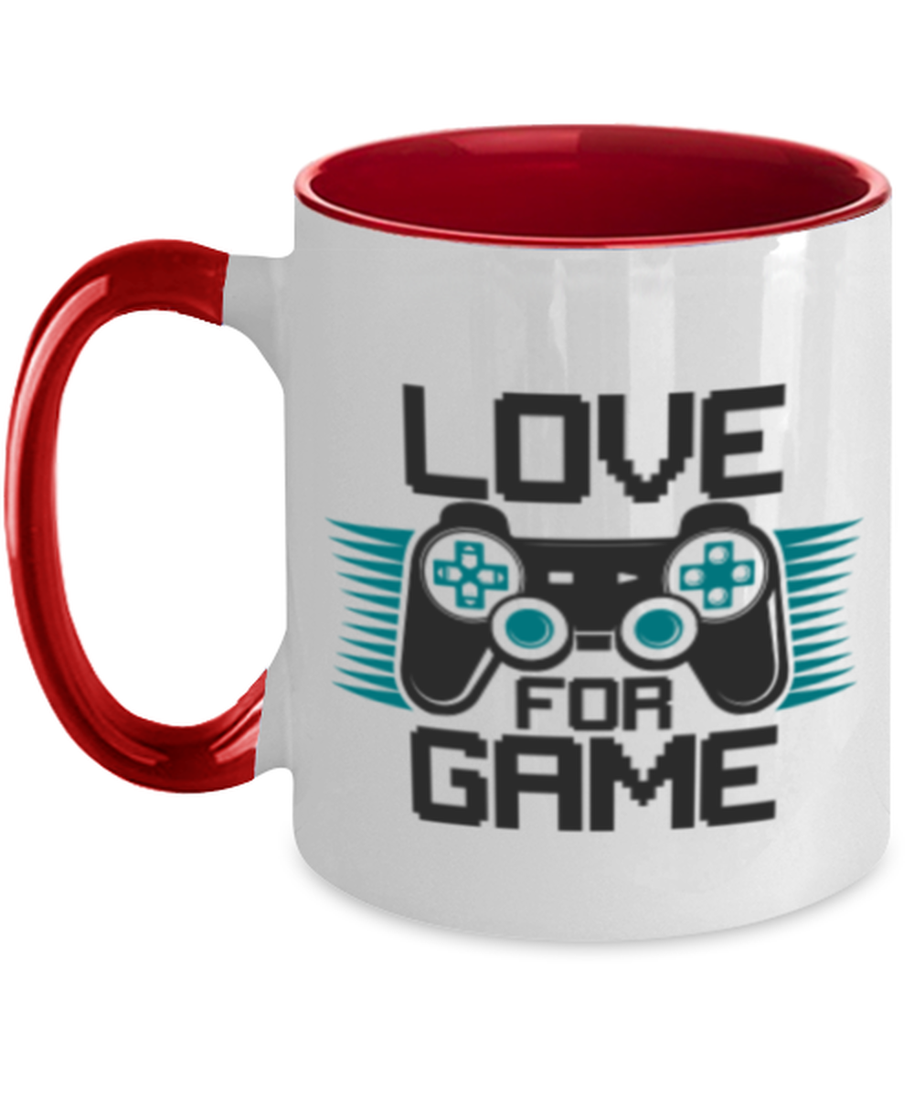 Love for game, red Two Tone Coffee Mug. Model 60089