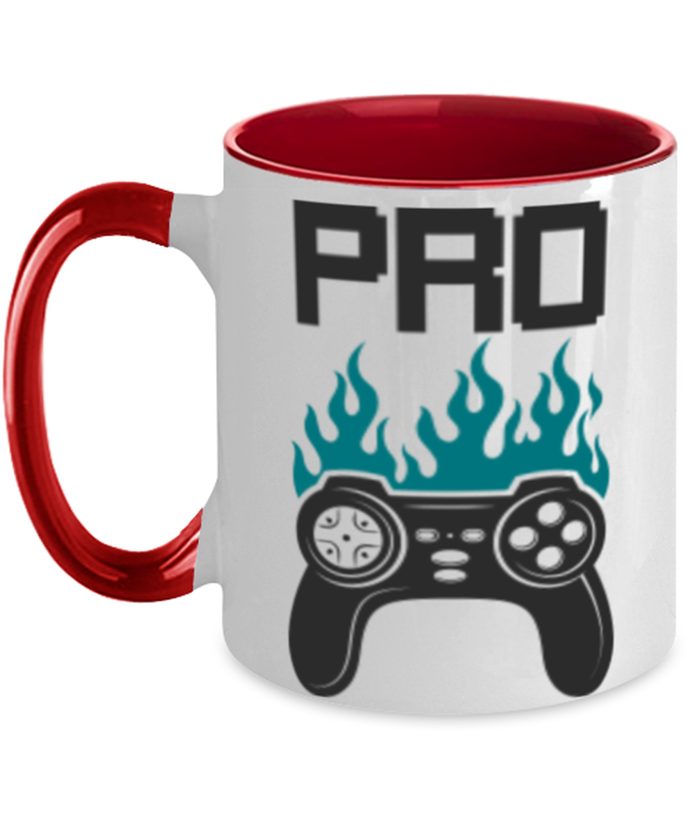pro gaming, red Two Tone Coffee Mug. Model 60089