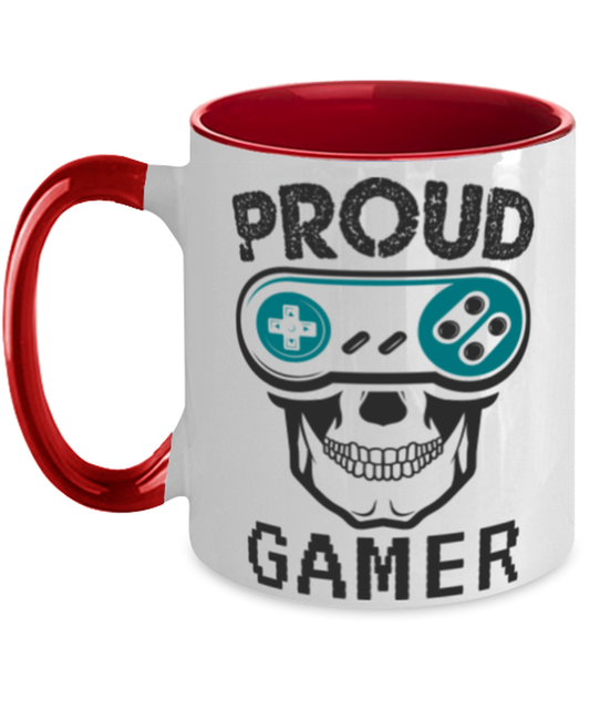 Proud Gamer, red Two Tone Coffee Mug. Model 60089