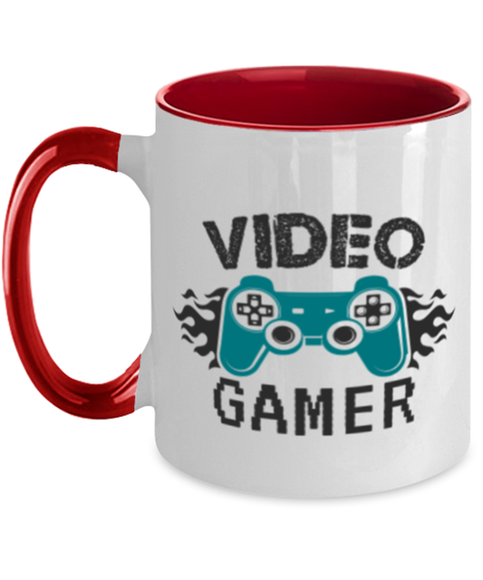 Video Gamer, red Two Tone Coffee Mug. Model 60089