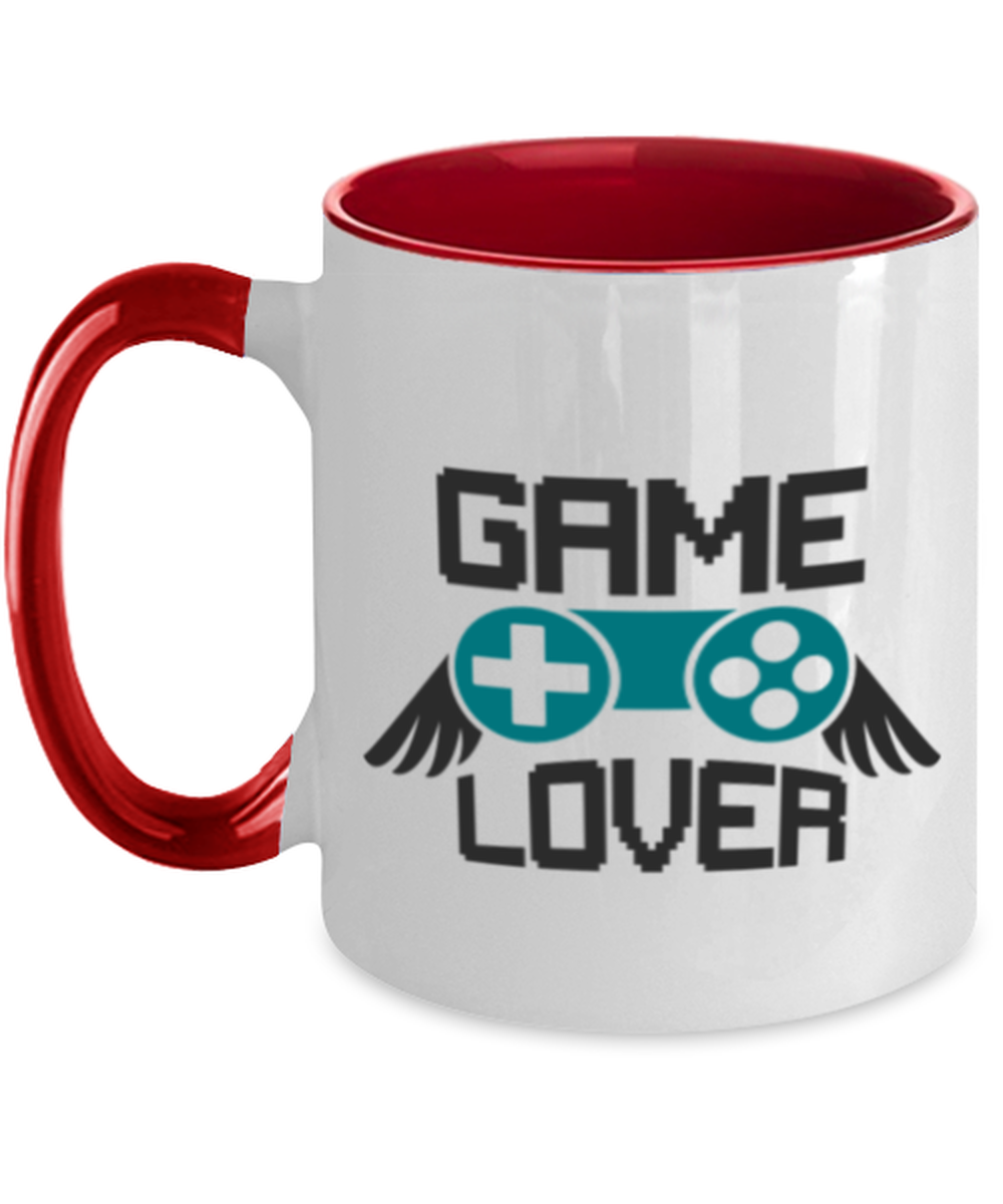 game lover, red Two Tone Coffee Mug. Model 60089