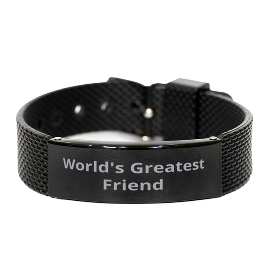 World Greatest Friend,  Black Shark Mesh Bracelet. Model 60092