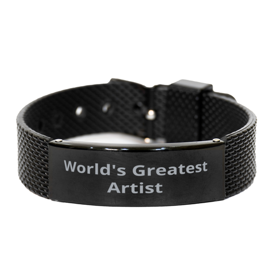 World Greatest Artist,  Black Shark Mesh Bracelet. Model 60092