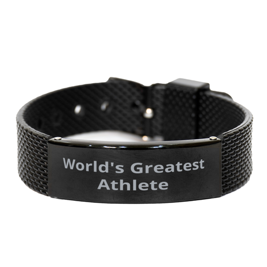 World Greatest Athlete,  Black Shark Mesh Bracelet. Model 60092