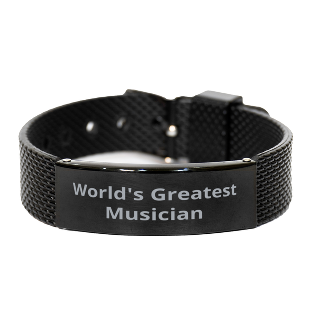 World Greatest Musician,  Black Shark Mesh Bracelet. Model 60092