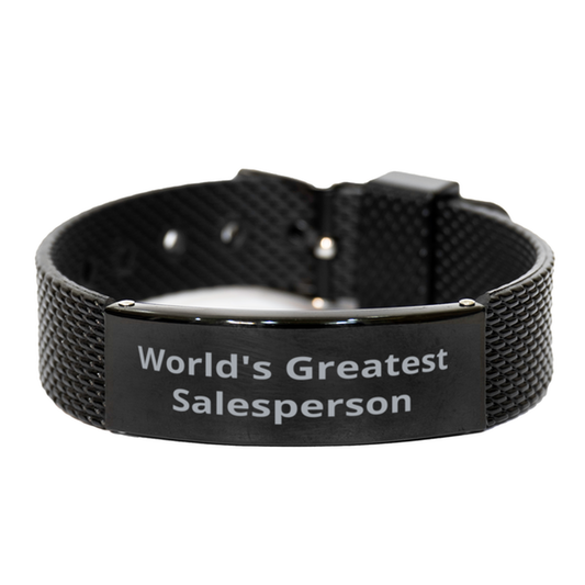 World Greatest Salesperson,  Black Shark Mesh Bracelet. Model 60092