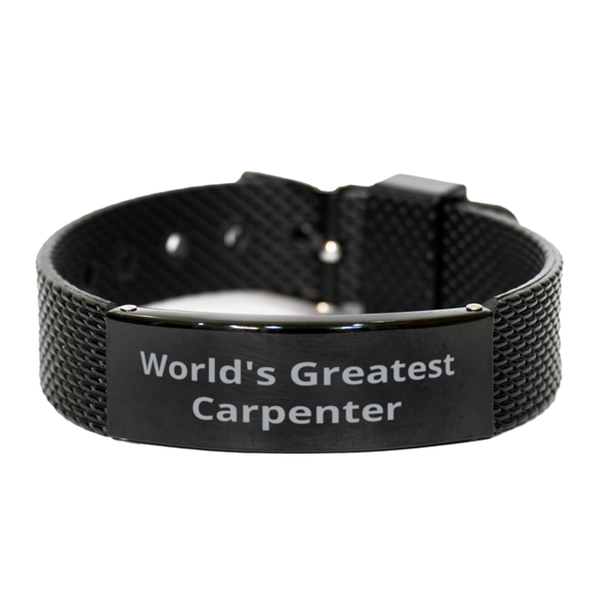 World Greatest Carpenter,  Black Shark Mesh Bracelet. Model 60092