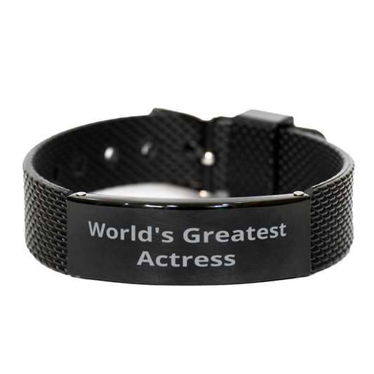 World Greatest Actress,  Black Shark Mesh Bracelet. Model 60092