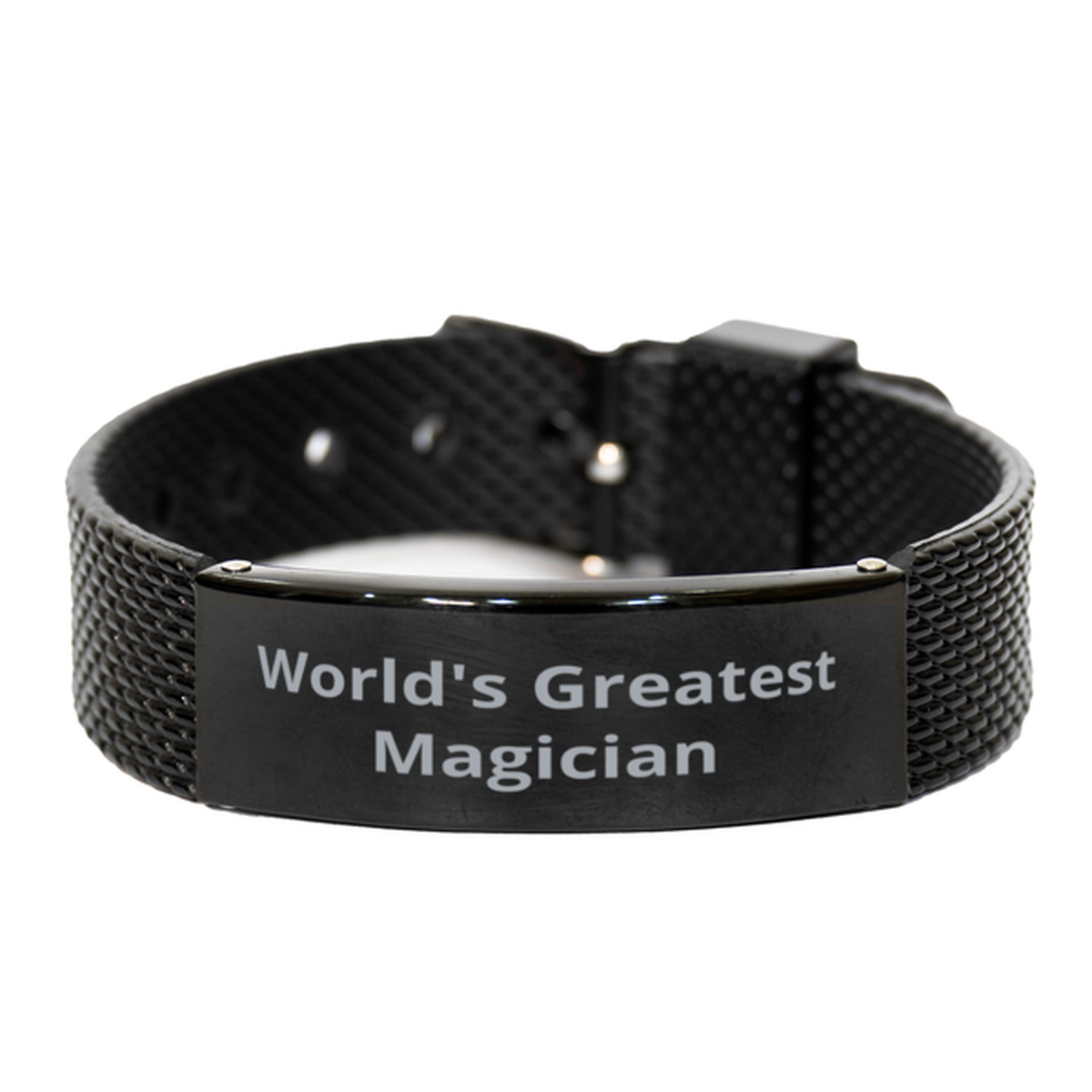 World Greatest Magician,  Black Shark Mesh Bracelet. Model 60092