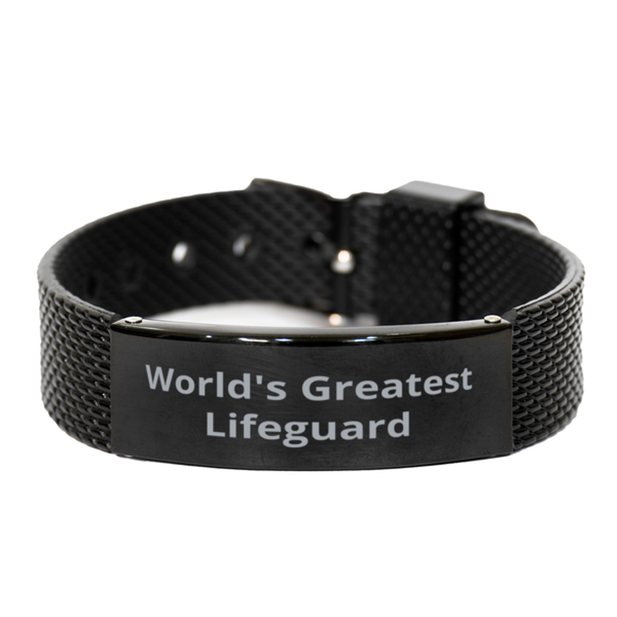 World Greatest Swimmer,  Black Shark Mesh Bracelet. Model 60092