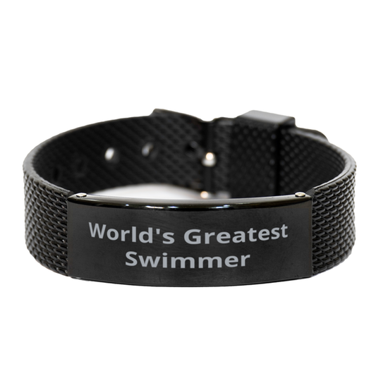 World Greatest Adventurer,  Black Shark Mesh Bracelet. Model 60092