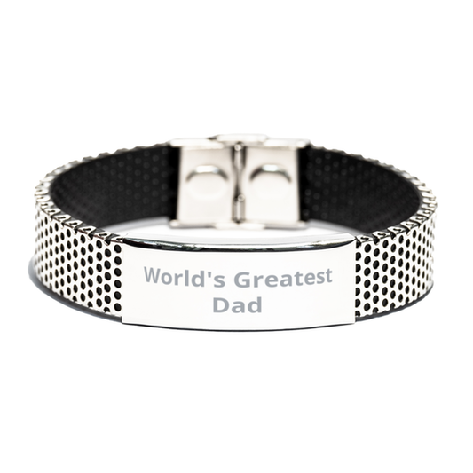 World Greatest Dad,  Stainless Steel Bracelet. Model 60092