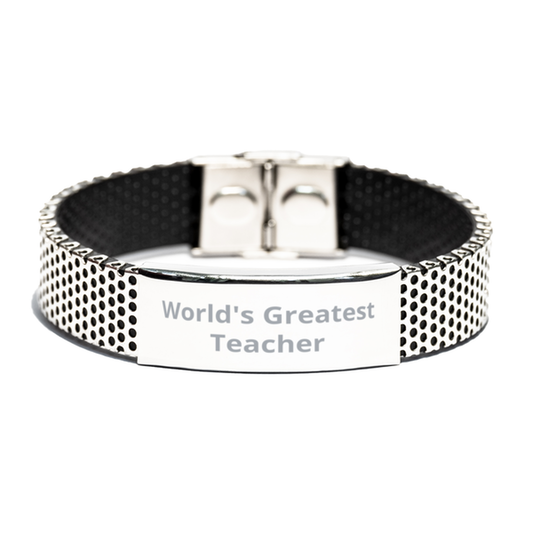 World Greatest Teacher,  Stainless Steel Bracelet. Model 60092