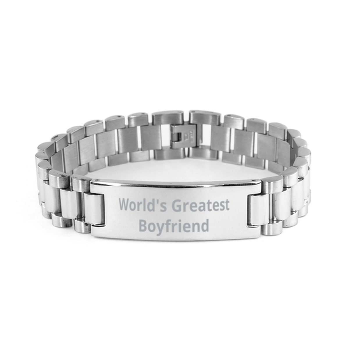 World Greatest Boyfriend,  Ladder Stainless Steel Bracelet. Model 60092