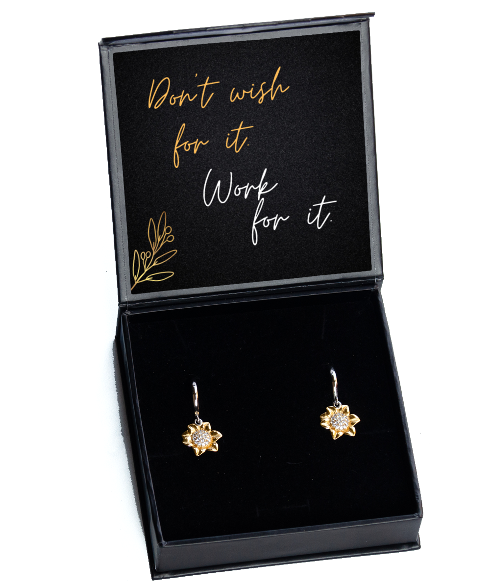 Inspire and Shine: Earrings with Uplifting Messages,  Sunflower Earrings. Model 60093