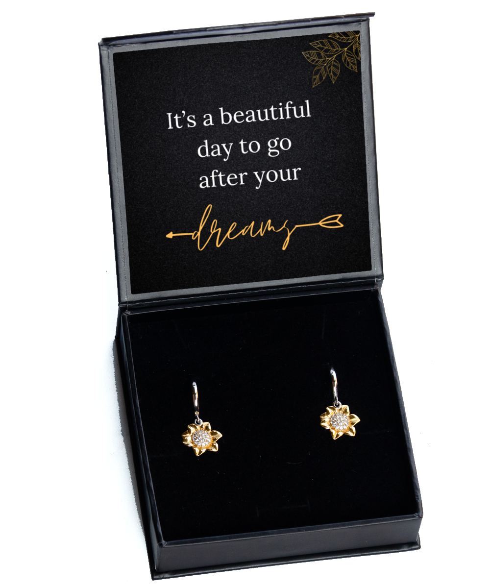 Adorn Your Ears with Positivity - Inspirational Earrings Collection,  Sunflower Earrings. Model 60093