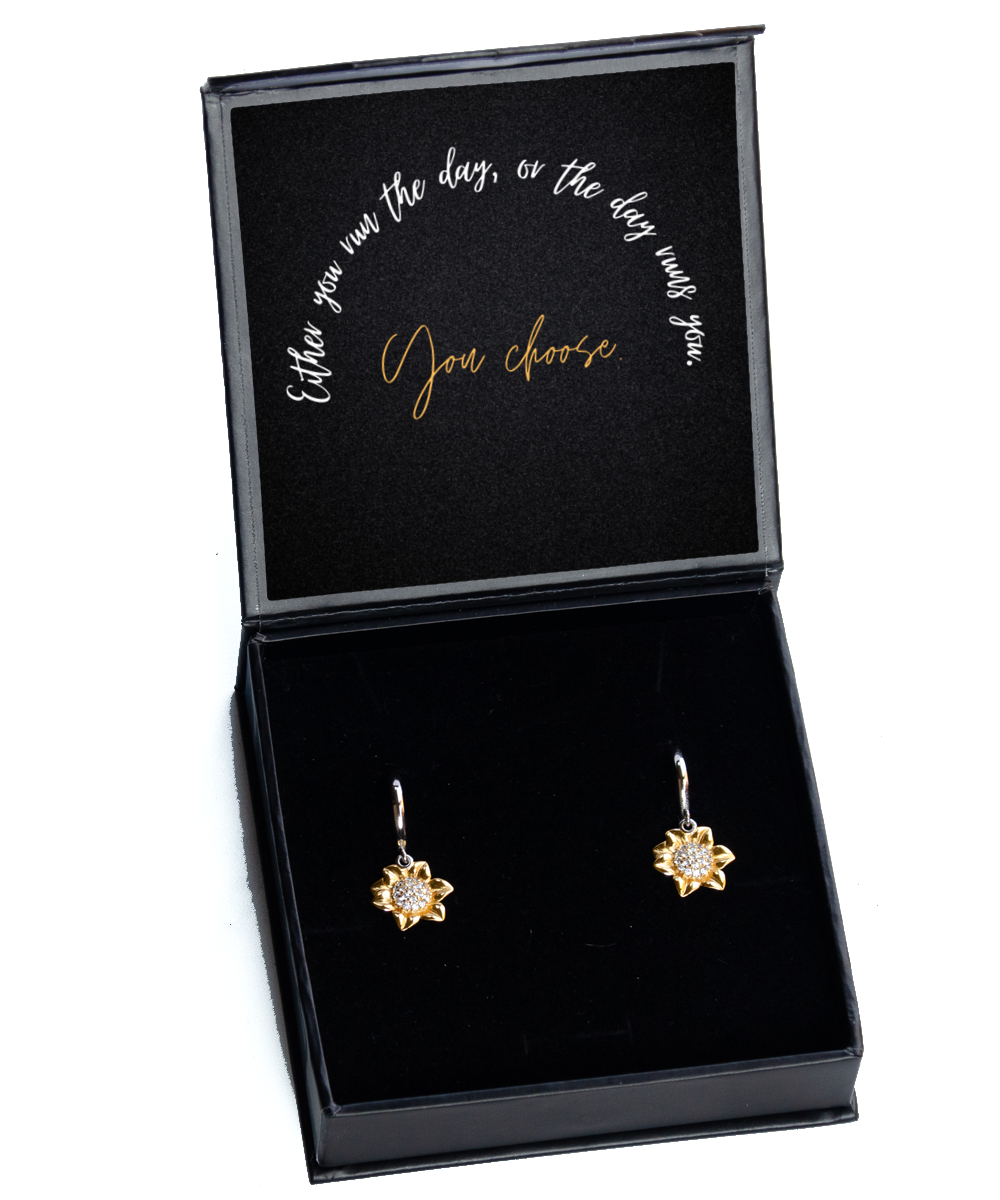 Earrings for Empowerment: Carry Inspirational Messages with Style,  Sunflower Earrings. Model 60093