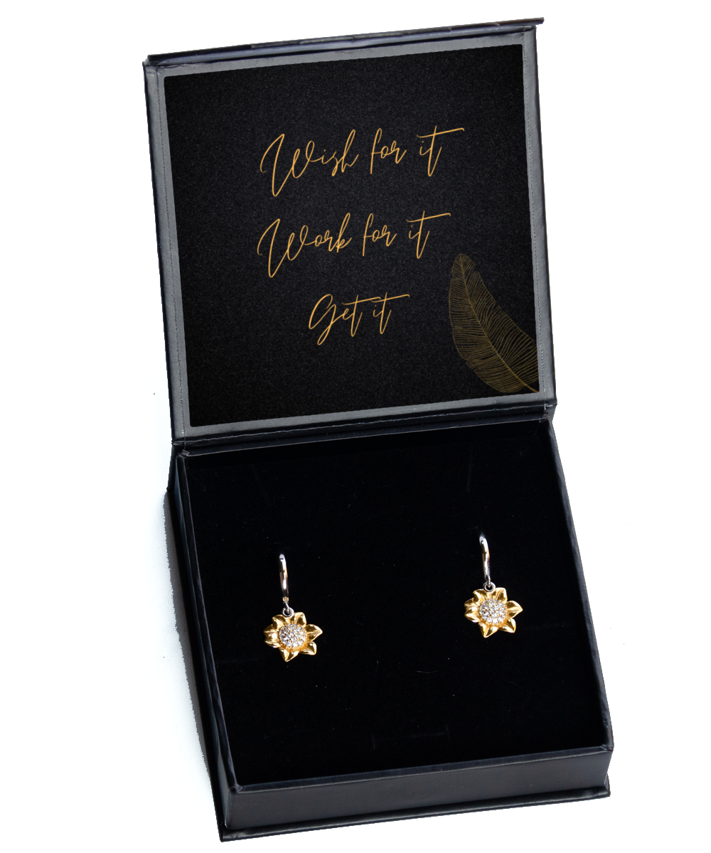 Elevate Your Shine - Inspirational Earrings for Confident You,  Sunflower Earrings. Model 60093