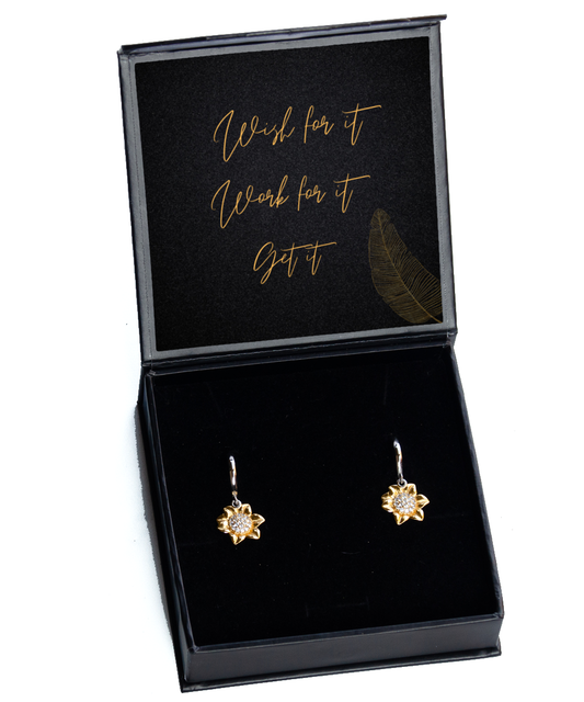 Elevate Your Shine - Inspirational Earrings for Confident You,  Sunflower Earrings. Model 60093