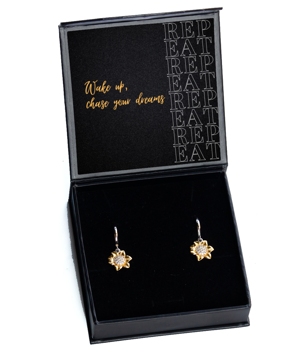 Wear Your Motivation - Inspirational Earrings for Every Occasion,  Sunflower Earrings. Model 60093