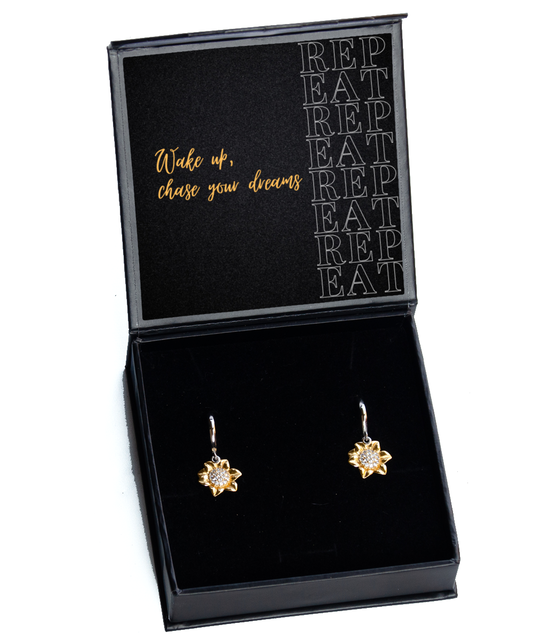 Wear Your Motivation - Inspirational Earrings for Every Occasion,  Sunflower Earrings. Model 60093