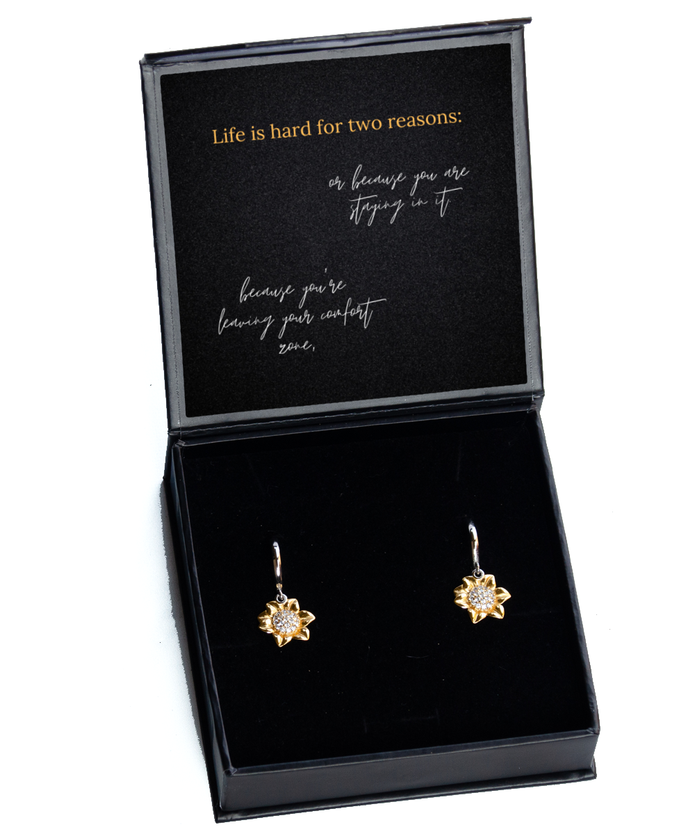 Messages of Hope on Your Ears - Inspirational Earrings Collection,  Sunflower Earrings. Model 60093