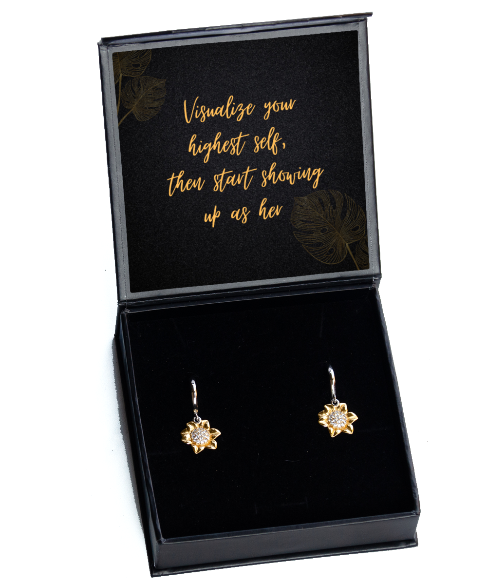 Positive Vibes, Elegant Ears - Inspirational Earrings Collection,  Sunflower Earrings. Model 60093