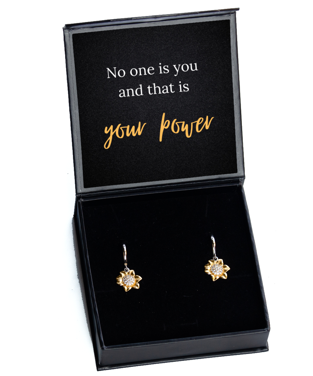 Empowerment Meets Elegance - Inspirational Earrings Collection,  Sunflower Earrings. Model 60093
