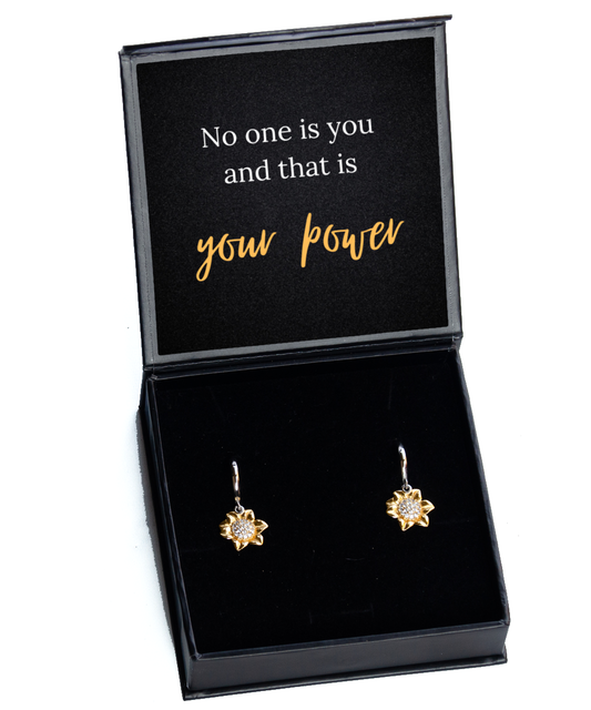 Empowerment Meets Elegance - Inspirational Earrings Collection,  Sunflower Earrings. Model 60093