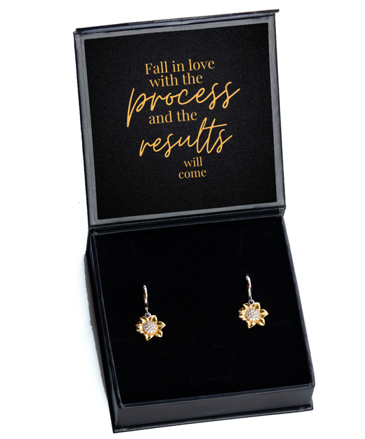 Daily Reminders on Your Ears - Inspirational Earrings for You,  Sunflower Earrings. Model 60093