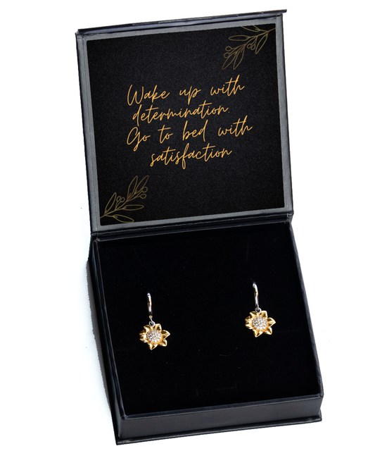 Elegant Earrings, Empowering Words - Inspirational Jewelry,  Sunflower Earrings. Model 60093