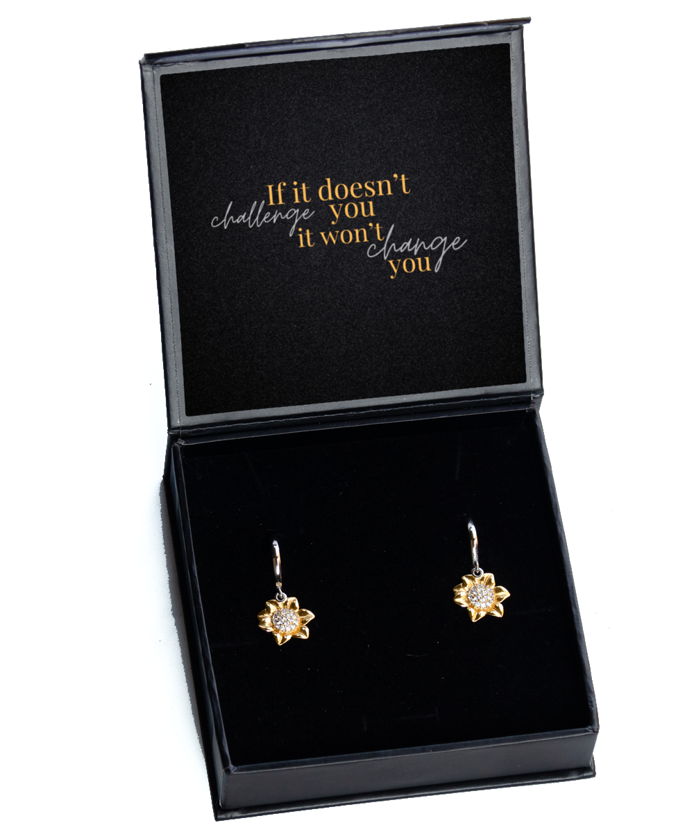 Earrings with a Twist of Inspiration - Sparkle with Purpose,  Sunflower Earrings. Model 60093