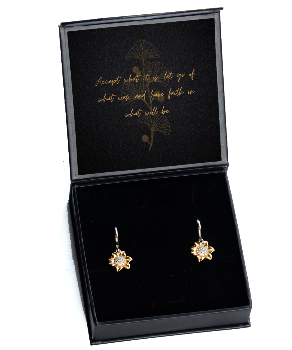 Uplift Your Spirits with Inspirational Earrings - Elegant Jewelry,  Sunflower Earrings. Model 60093