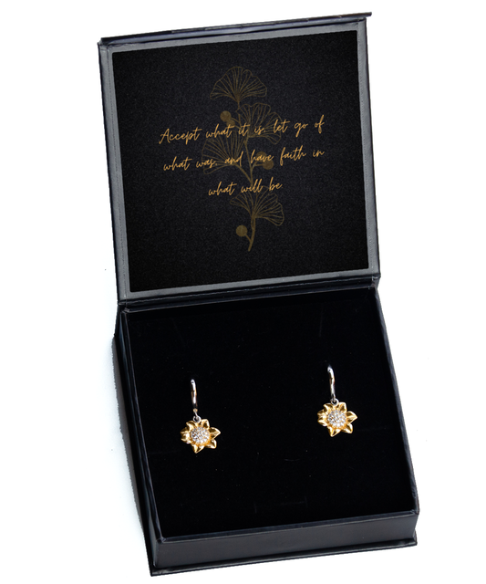 Uplift Your Spirits with Inspirational Earrings - Elegant Jewelry,  Sunflower Earrings. Model 60093
