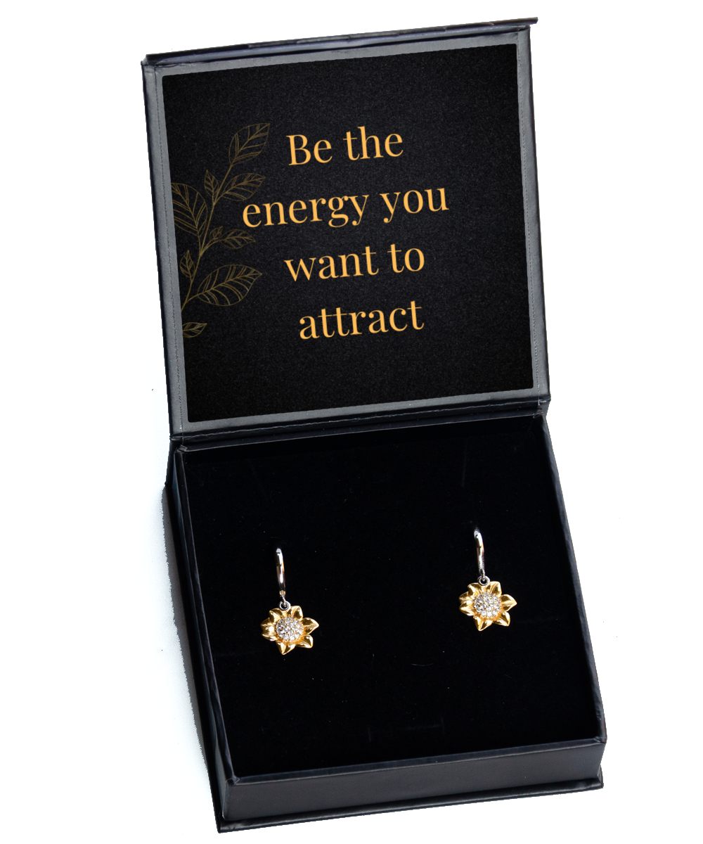 Radiate Confidence with Inspirational Earrings - Shine Bright,  Sunflower Earrings. Model 60093