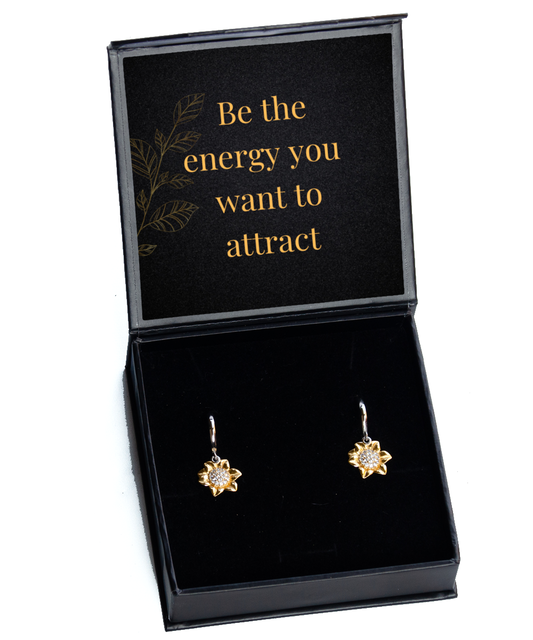Radiate Confidence with Inspirational Earrings - Shine Bright,  Sunflower Earrings. Model 60093