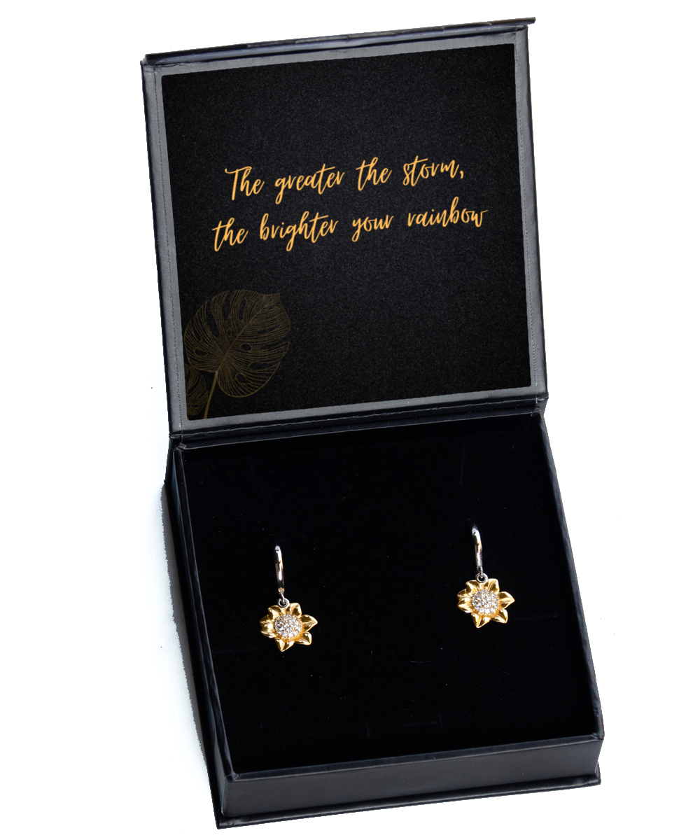 Earrings that Speak to Your Soul - Inspirational Messages,  Sunflower Earrings. Model 60093