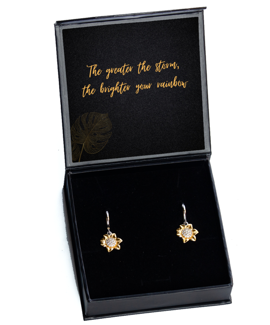 Earrings that Speak to Your Soul - Inspirational Messages,  Sunflower Earrings. Model 60093