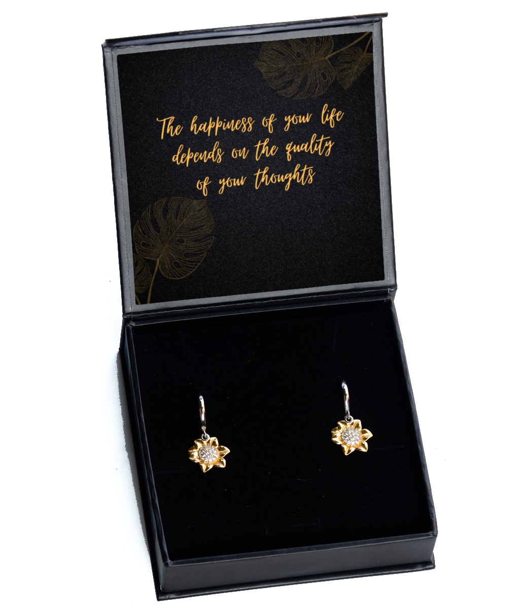 Unlock Your Potential with Elegance - Inspirational Earrings Set,  Sunflower Earrings. Model 60093