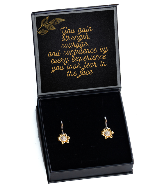 Earrings that Inspire Greatness - Adorn Your Ears with Positivity,  Sunflower Earrings. Model 60093