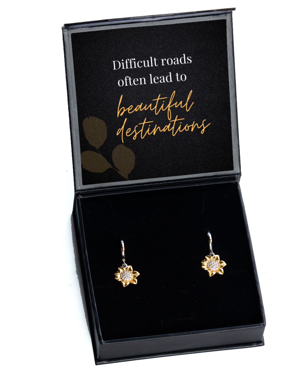 Earrings for a Positive You - Uplift Your Style and Spirit,  Sunflower Earrings. Model 60093