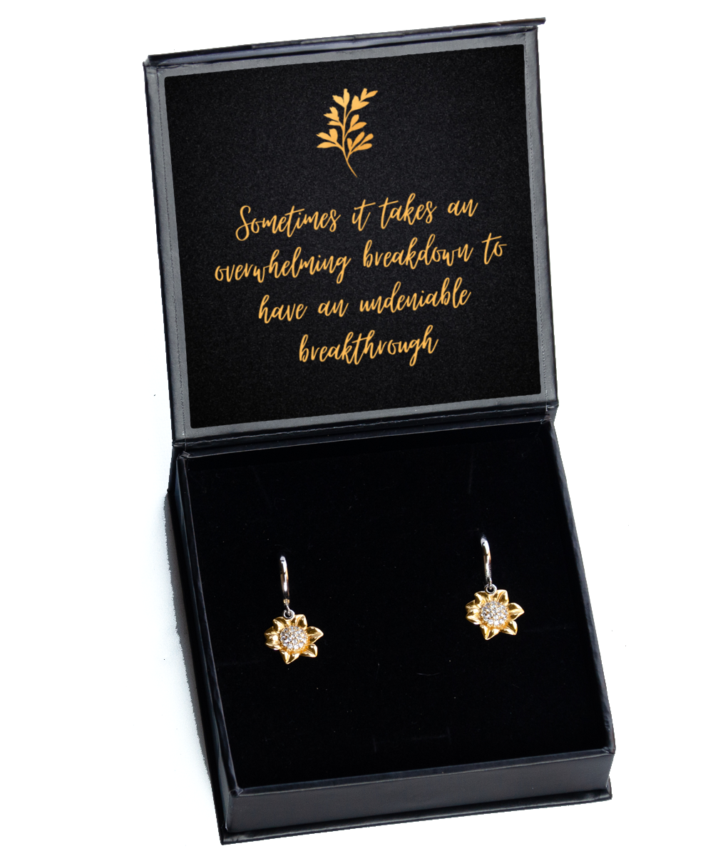 Embrace Your Shine - Inspirational Earrings for Every Day,  Sunflower Earrings. Model 60093