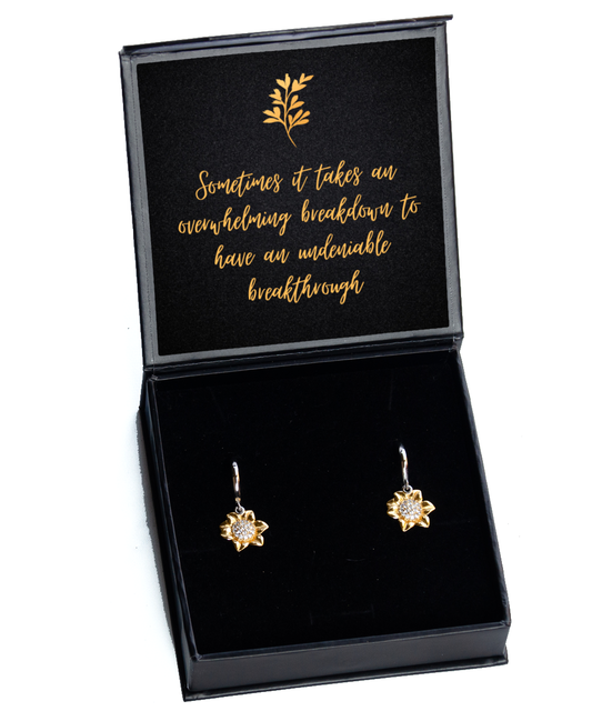Embrace Your Shine - Inspirational Earrings for Every Day,  Sunflower Earrings. Model 60093