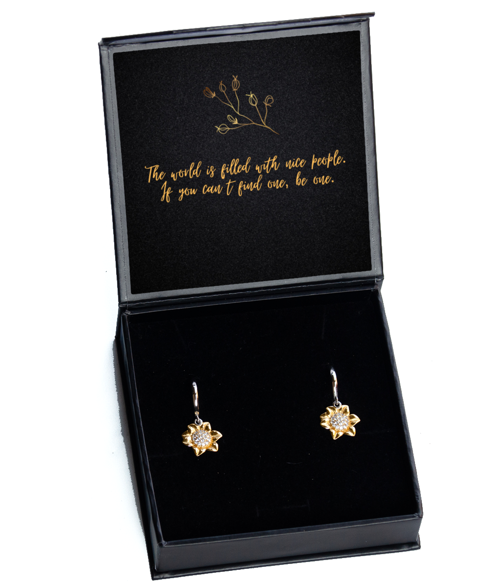 Unlock Your Potential with Elegance - Inspirational Earrings,  Sunflower Earrings. Model 60093