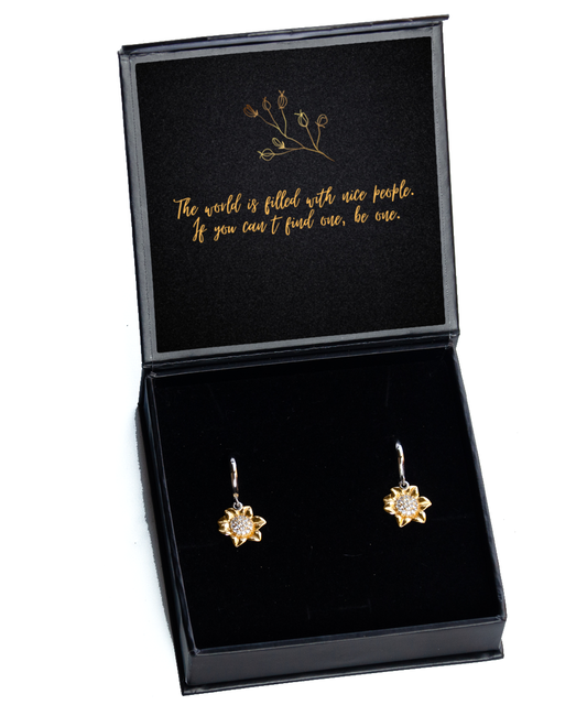 Unlock Your Potential with Elegance - Inspirational Earrings,  Sunflower Earrings. Model 60093